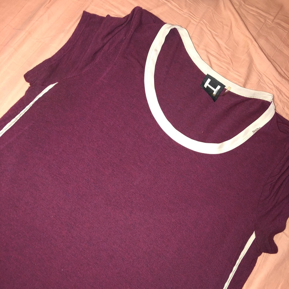 maroon high low t shirt
